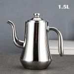 RVS theepot met filter en lange schenktuit — Zilverkleurig 1,5 L