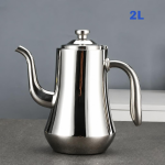 RVS theepot met filter en lange schenktuit — Zilverkleurig 2 L