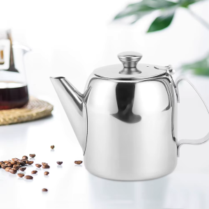 RVS theepot met korte schenktuit