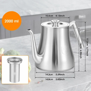 RVS theepot met theezeef van roestvrij staal 304
