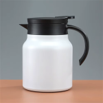 RVS theepot met uitneembaar filter van 1 liter — Wit