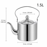 RVS waterketel met theezeef en smalle schenktuit — 1,5 L