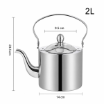 RVS waterketel met theezeef en smalle schenktuit — 2 L