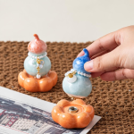 Tea pet in kalebasvorm met kristalglazuur