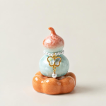Tea pet in kalebasvorm met kristalglazuur