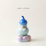 Tea pet in kalebasvorm met kristalglazuur — Blauw, 8 × 5 cm
