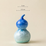 Tea pet in kalebasvorm met kristalglazuur — Blauw, zonder hanger, 3 × 5,5 cm