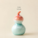 Tea pet in kalebasvorm met kristalglazuur — Koraal, zonder hanger, 3 × 5,5 cm