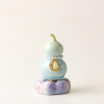 Tea pet in kalebasvorm met kristalglazuur — Lichtgroen, 8 × 5 cm