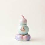 Tea pet in kalebasvorm met kristalglazuur — Lichtroze, 8 × 5 cm