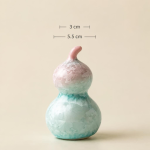 Tea pet in kalebasvorm met kristalglazuur — Lichtroze, zonder hanger, 3 × 5,5 cm