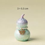 Tea pet in kalebasvorm met kristalglazuur — Lila, paarse vlinder, 3 × 5,5 cm