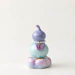 Tea pet in kalebasvorm met kristalglazuur — Paars, 8 × 5 cm