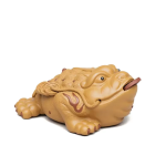 Tea pet in padvorm van paarse klei, handgemaakt — Goudoker