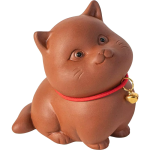 Tea pet kat in vijf houdingen