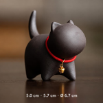 Tea pet kat met gouden belletje — Antracietgrijs