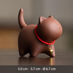 Tea pet kat met gouden belletje — Roodbruin