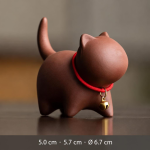 Tea pet kat van Yixing-klei — Warmbruin