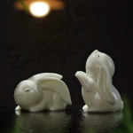 Tea pet konijn van keramiek, mat of glanzend — Glanzend duo