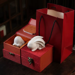 Tea pet konijn van keramiek, mat of glanzend — Mat duo met cadeauverpakking