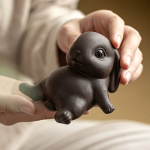 Tea pet konijn van paarse klei