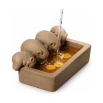 Tea pet met vier varkentjes van paarse klei