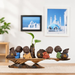 Tea pet monnik van paarse klei