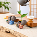 Tea pet monnik van paarse klei