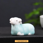Tea pet schaap van keramiek voor thee — Klein, liggend, witte kop