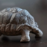 Tea pet schildpad met reliëf op het schild
