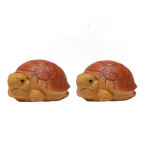 Tea pet schildpad van paarse klei — Set van 2