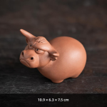 Tea pet van paarse klei, handgemaakt