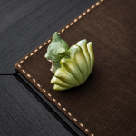 Tea pet vos met negen staarten van groene zandsteen