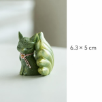 Tea pet vos met negen staarten van groene zandsteen