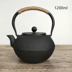 Tetsubin gietijzeren theepot zonder coating — 1200 ml Arare met reliëfstippen
