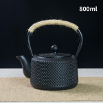 Tetsubin gietijzeren theepot zonder coating — 800 ml Vierkant