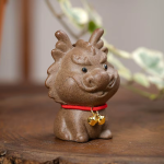 Thee-draakje tea pet van ruwe keramiek