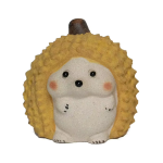 Thee pet egel met doerianschil van paarse klei