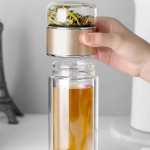 Theefles met infuser van borosilicaatglas