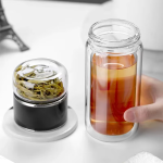 Theefles met infuser van borosilicaatglas