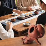 Theepet vos en babyfiguur