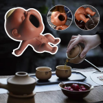 Theepet vos en babyfiguur