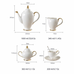 Theeservies met gouden rand van Bone China