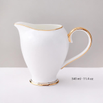 Theeservies met gouden rand van Bone China — Melkkan 340 ml