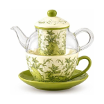 Theeservies met infuser en glazen theepot
