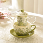 Theeservies met infuser en glazen theepot