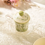 Theeservies met infuser en glazen theepot