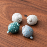 Theevisje tea pet met bubbels van keramiek