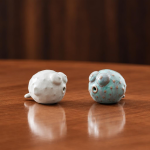 Theevisje tea pet met bubbels van keramiek