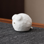 Theevisje tea pet met bubbels van keramiek — Wit